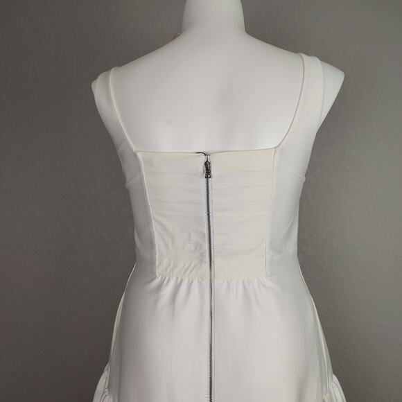 Alice + Olivia Diana Off White Sleeveless Structured Midi Dress Size 14 - Picture 11 of 16